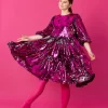Dishy Dress - Pinkki Paljetti XL/XXL