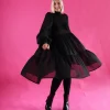 Dishy Dress Rusettikauluksella - Glitter Musta M/L