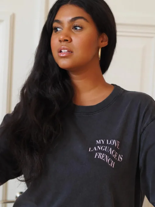 Je T'aime Oversize T-shirt - Stonewashed Black XS