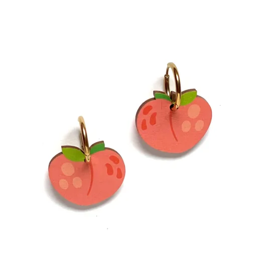 Peach - Gold Hoop