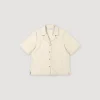 Short Sleeve Corduroy Blouse