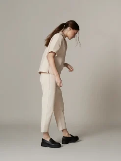 Short Sleeve Corduroy Blouse